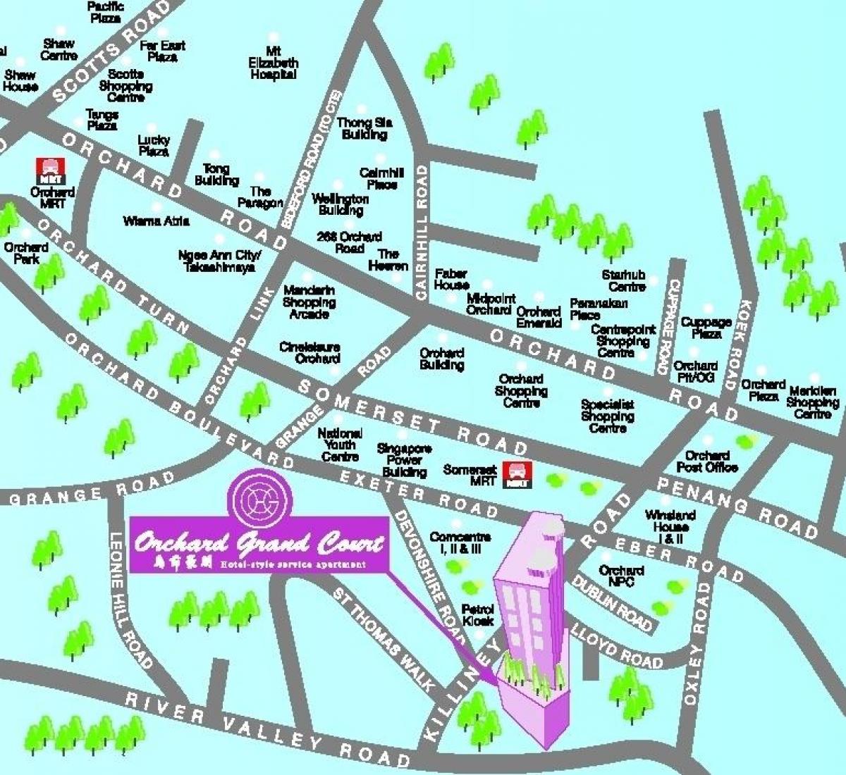 orchard road in Singapore kaart bekijken