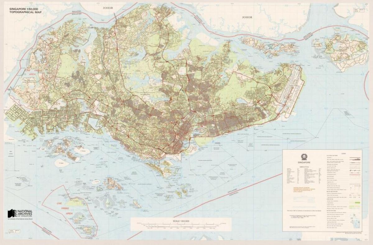 kaart van Singapore topografische