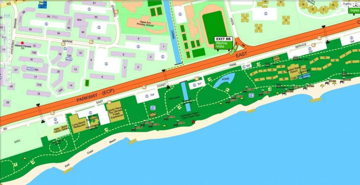 kaart van oost-cost park