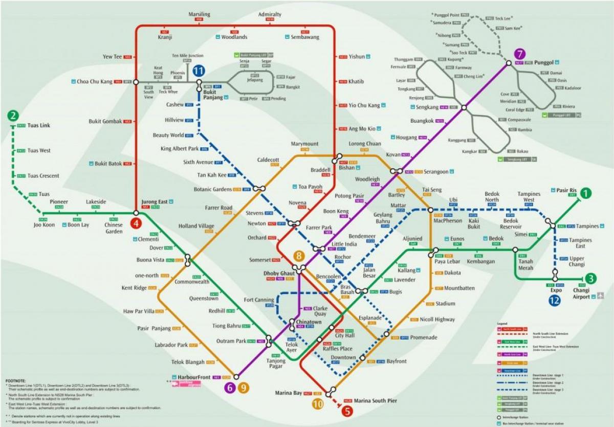 kaart mrt station in Singapore