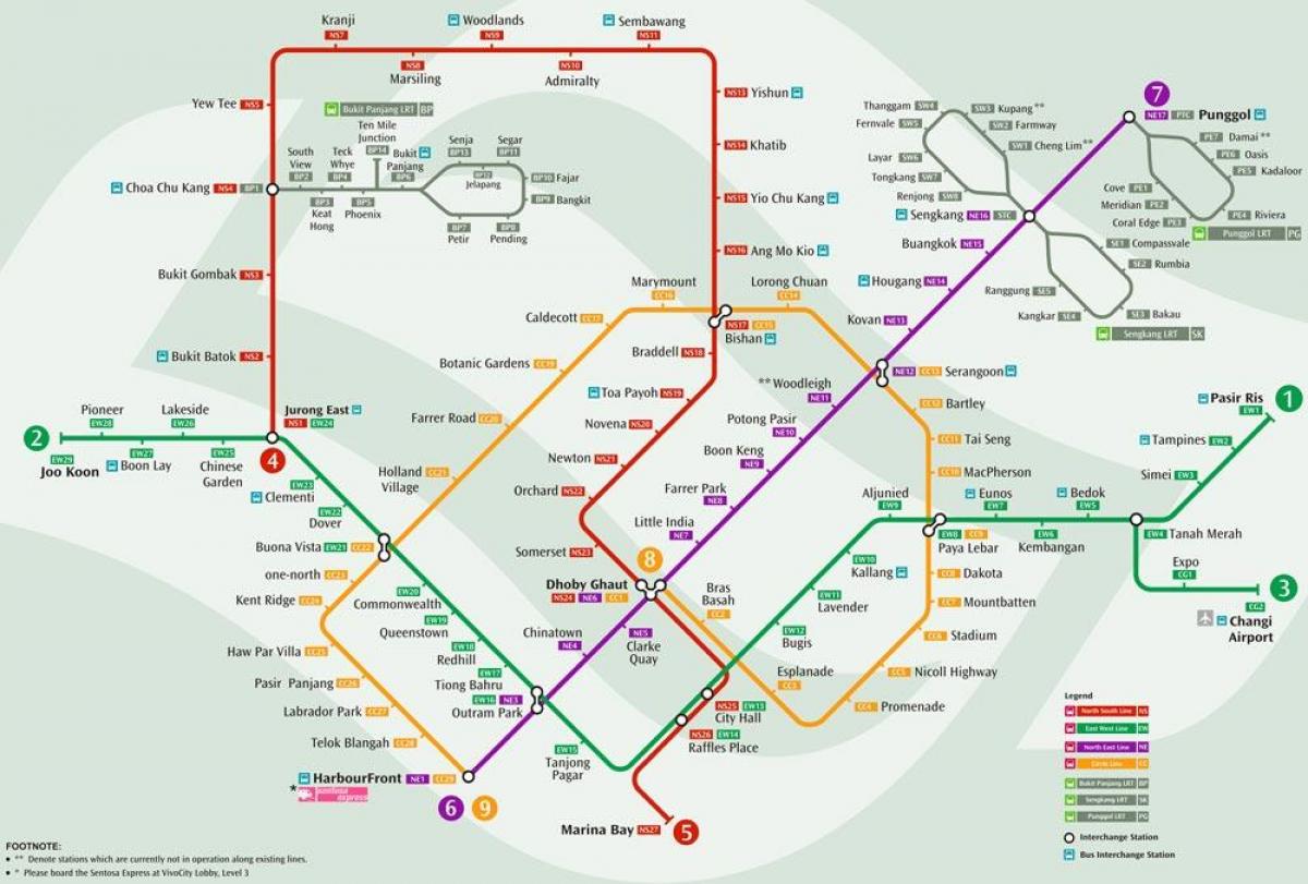 mrt-systeem Singapore kaart bekijken