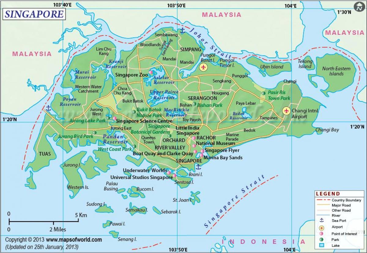 Singapore locatie op kaart
