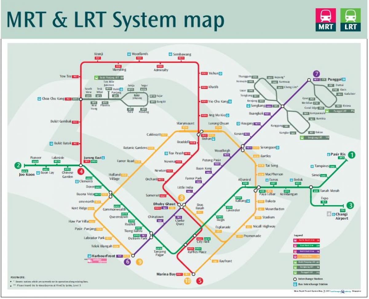 lrt-route kaart Singapore