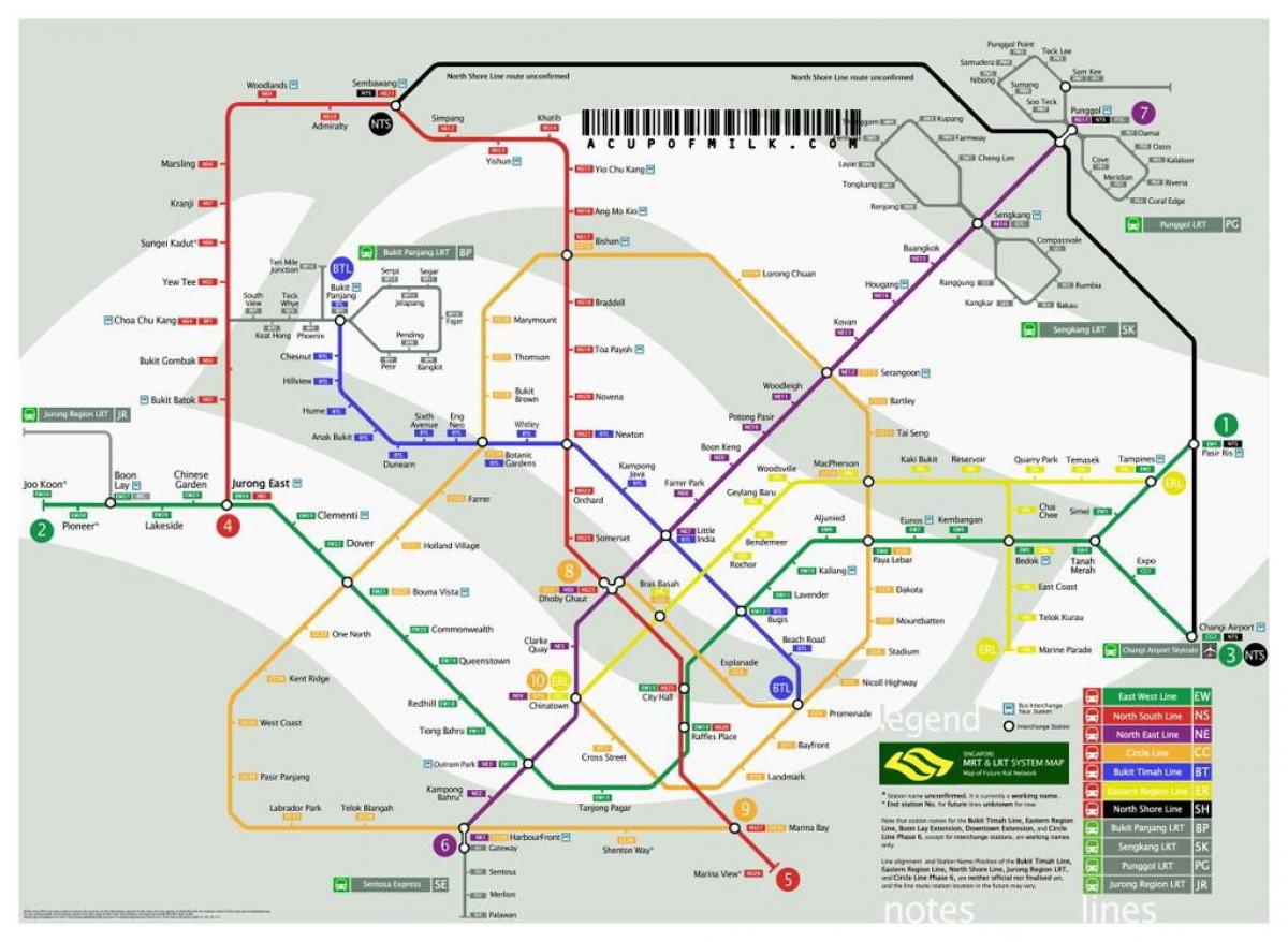 Singapore mrt-line kaart