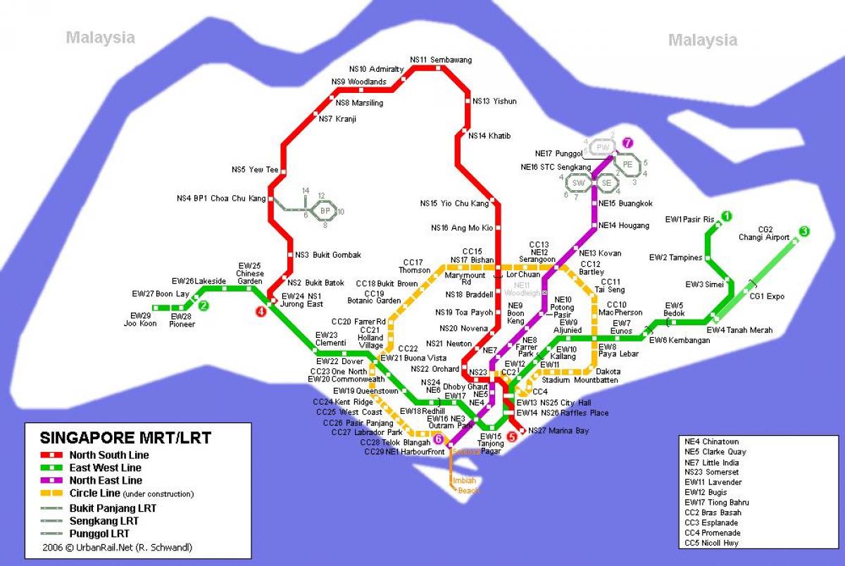 mtr route kaart Singapore