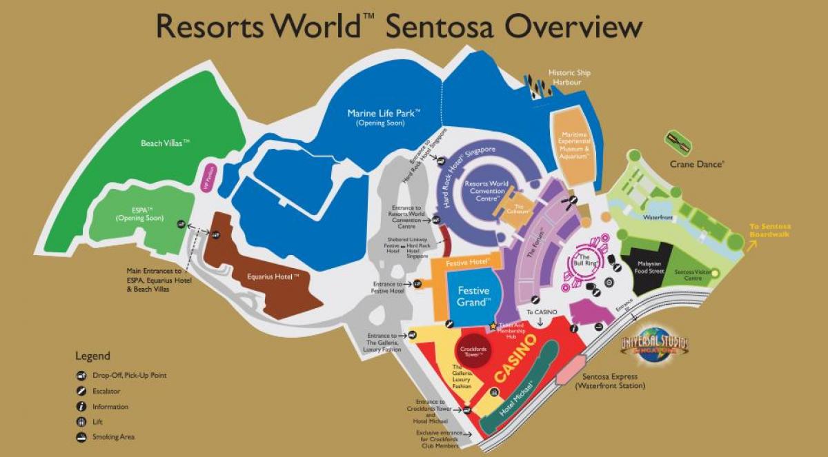 Het Resorts World Sentosa kaart