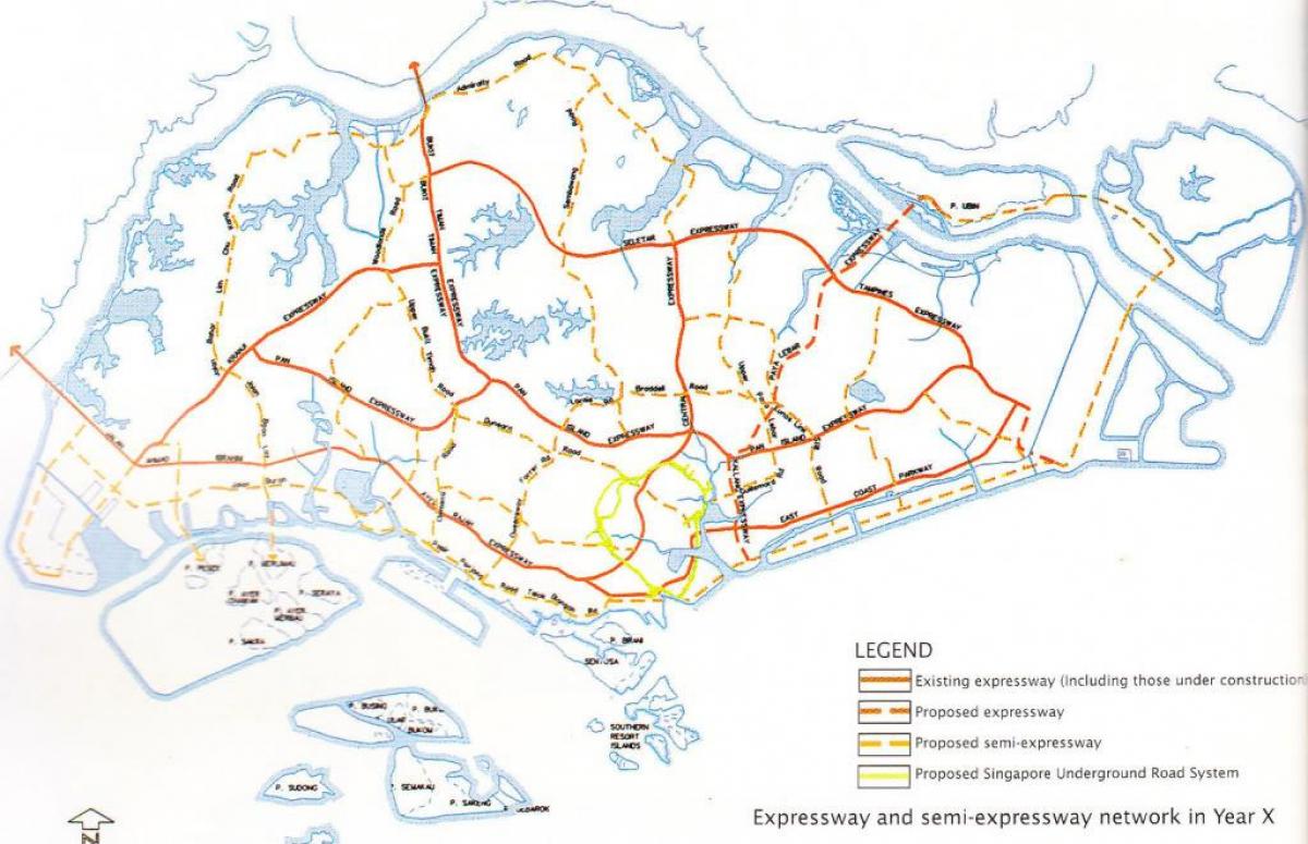 Singapore snelweg kaart