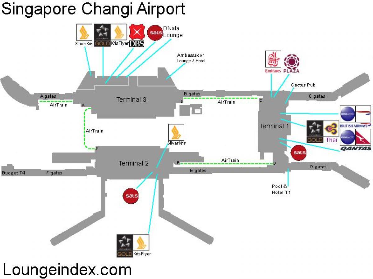 kaart van Singapore luchthaven