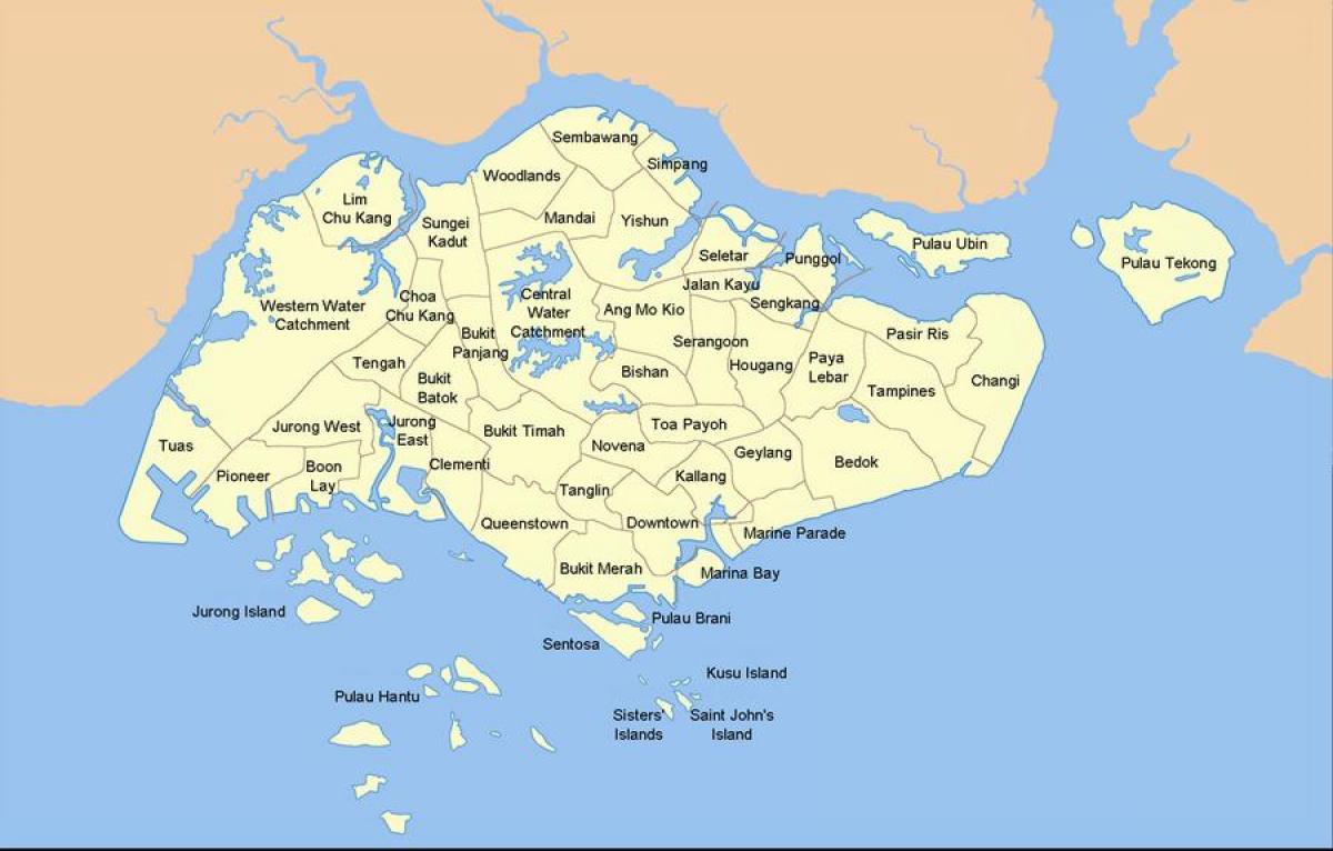 kaart van Singapore land