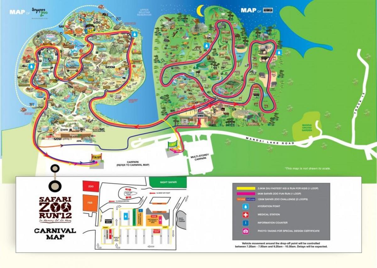 kaart van de dierentuin van Singapore