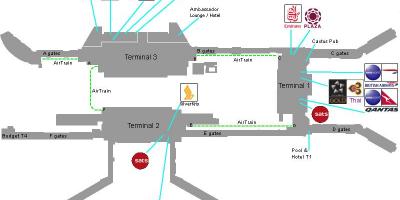 Kaart van Singapore luchthaven