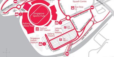 Kaart van Singapore sport hub