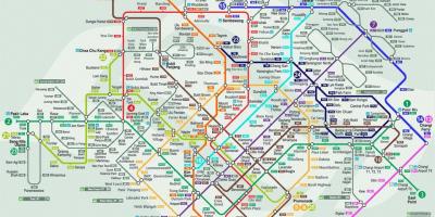 Kaart van Singapore vervoer